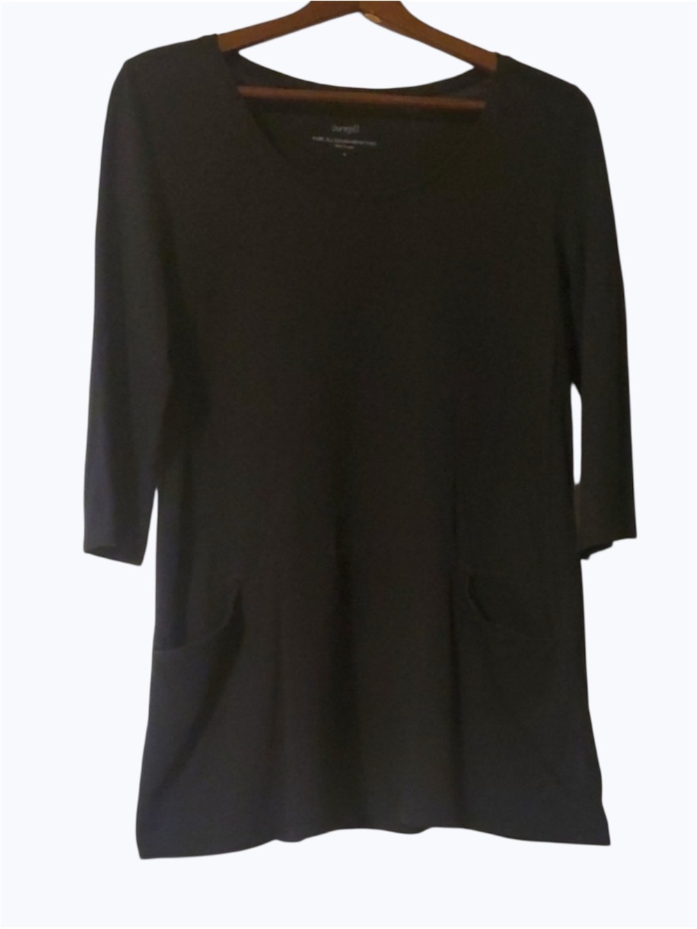 J. Jill Black Tunic Top Womens Size Small S 100% Pima cotton